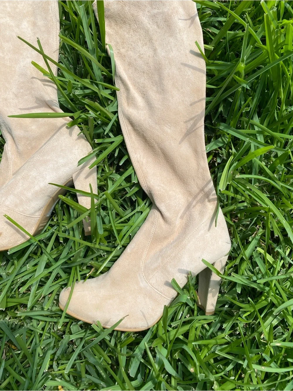 Stuart Weitzman Suede Bootie in Light Tan